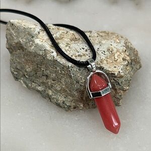 Pink Cherry Quartz Pendant Necklace